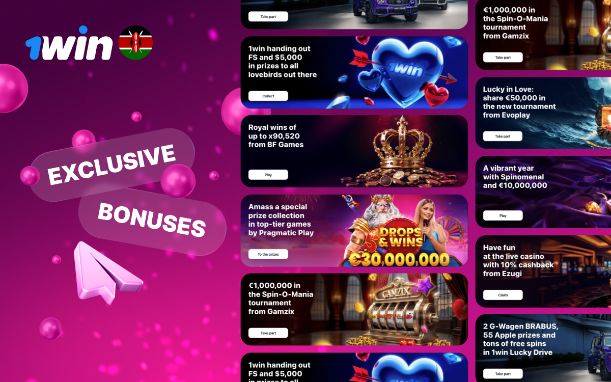 1win Bonus Kenya, 500% Package and 40% Cashback
